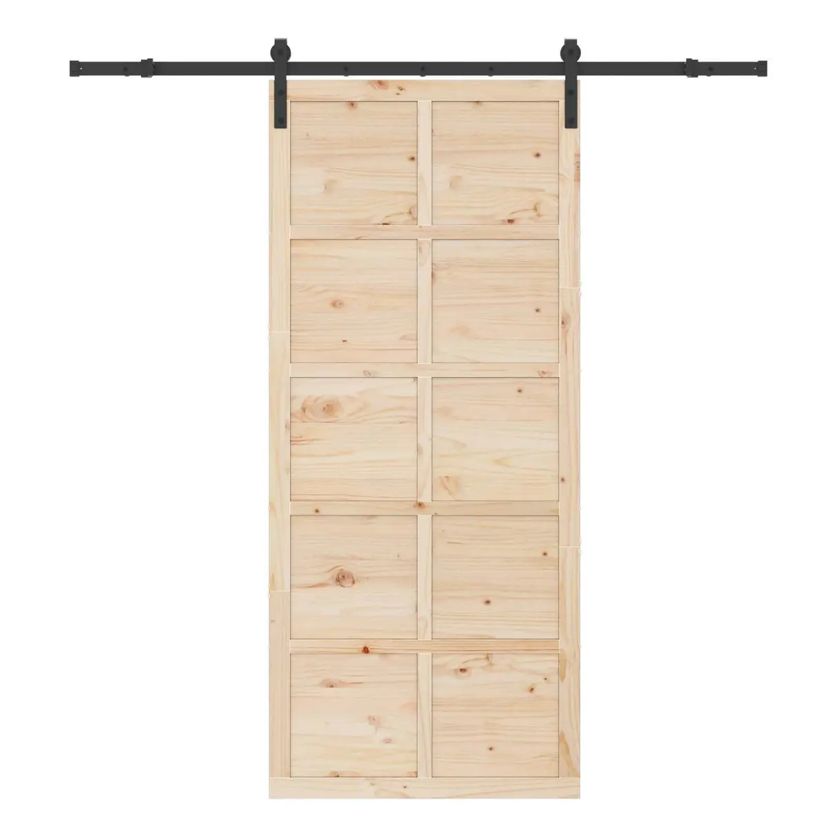Sliding Door 80 x 208 cm Solid Pine Wood Natural Brown Home Interior