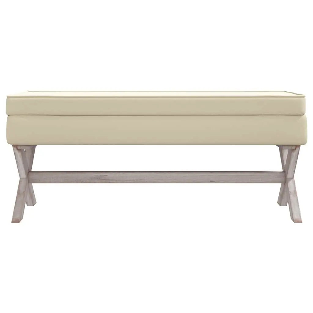 Storage Stool Linen 110x45x49cm Beige