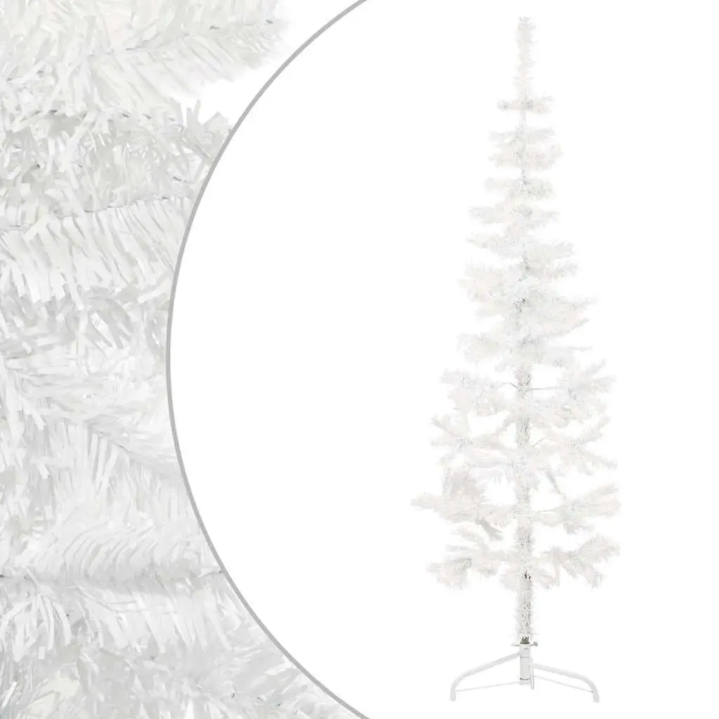 150cm White Slim Artificial Half Christmas Tree