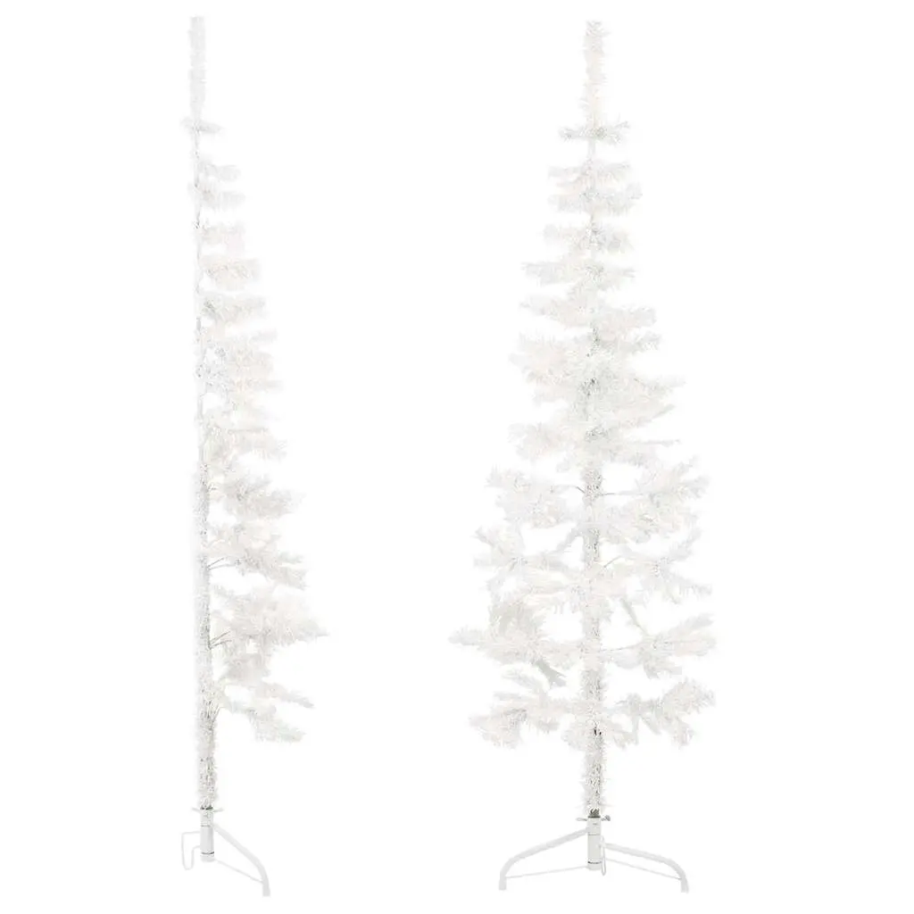 150cm White Slim Artificial Half Christmas Tree