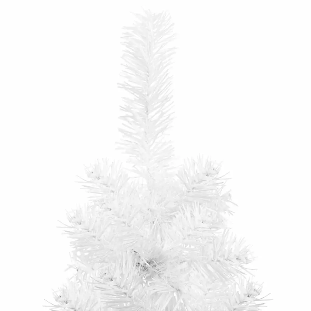 Slim Artificial Half Christmas Tree with Stand White 180cm Lifelike Holiday
