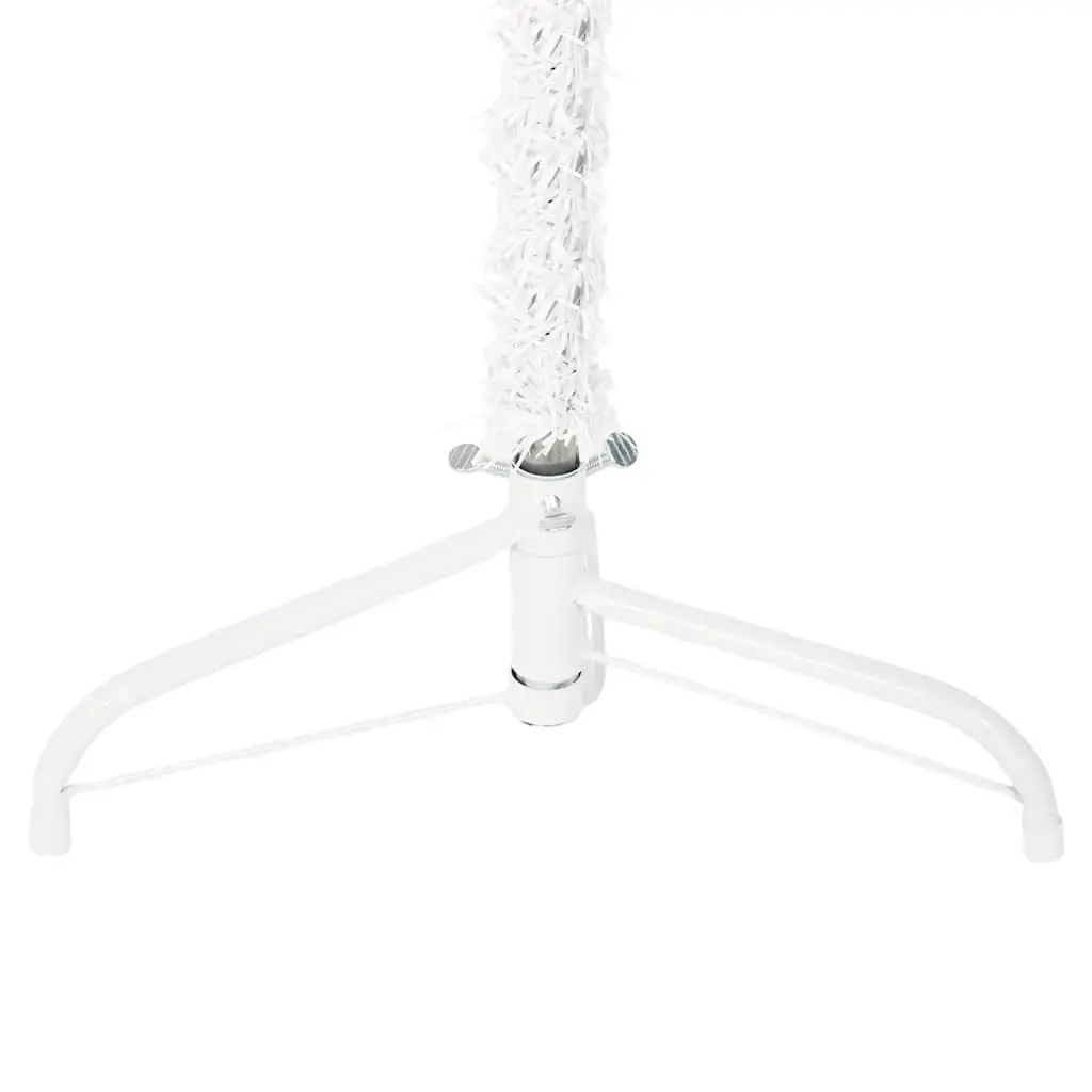 Slim Artificial Half Christmas Tree with Stand White 180cm Lifelike Holiday
