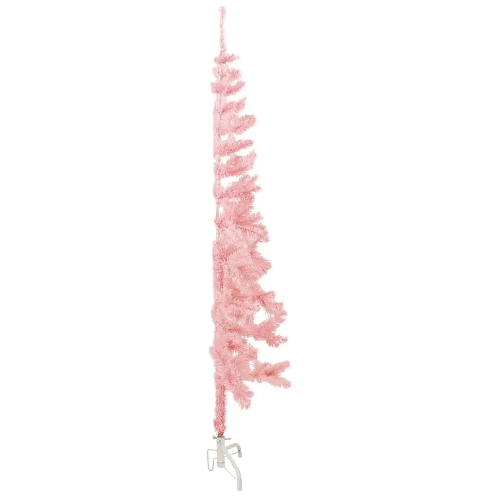 150cm Pink Slim Half Christmas Tree for Holiday Decor