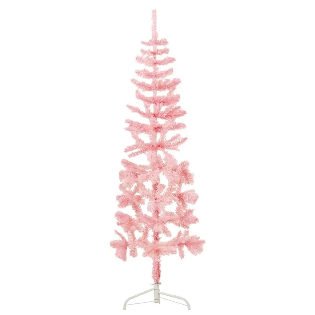 Slim Pink Half Christmas Tree 180cm with Stand