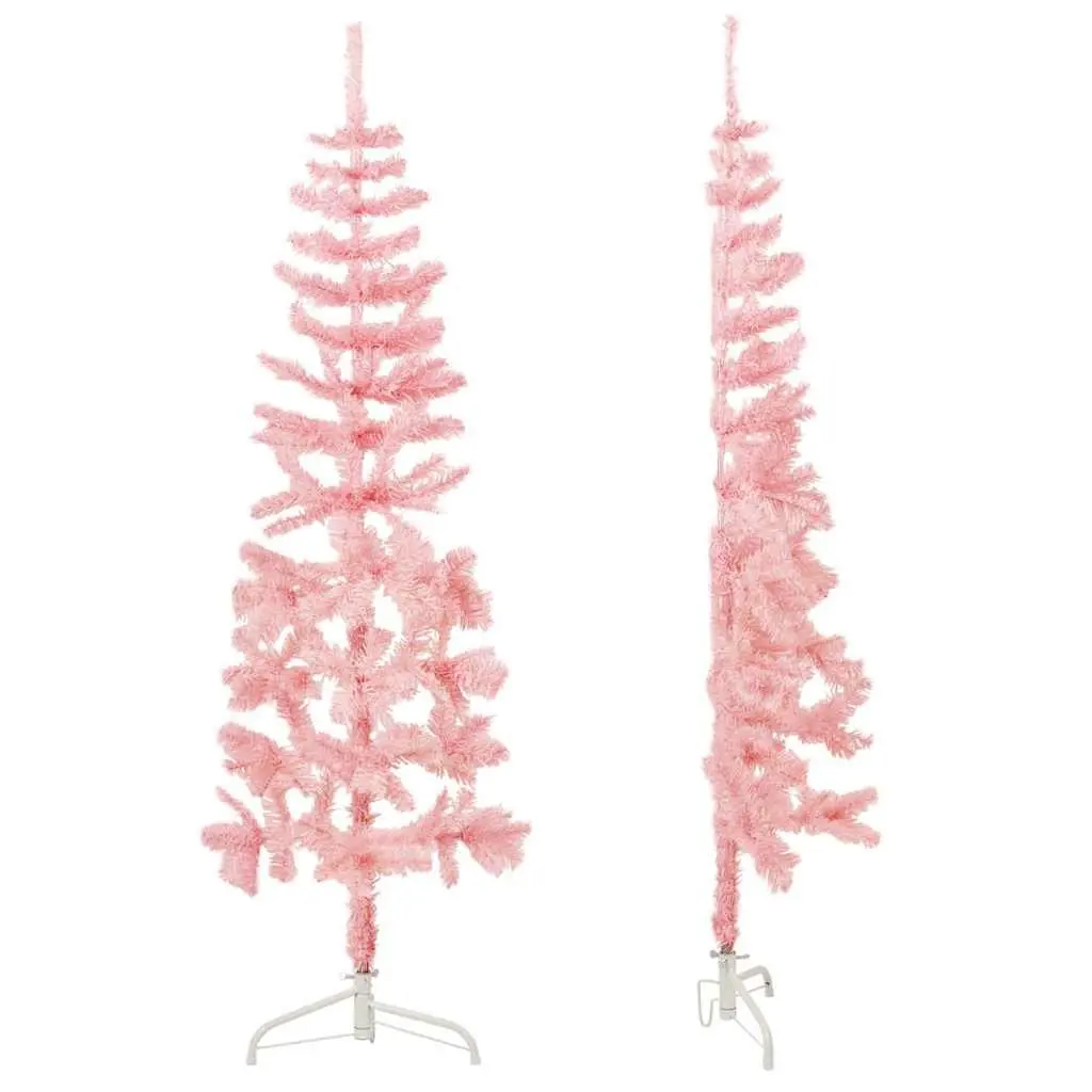 Slim Pink Half Christmas Tree 180cm with Stand