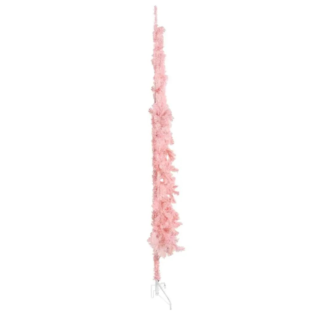 Pink Slim Half Christmas Tree with Stand, 210cm Height