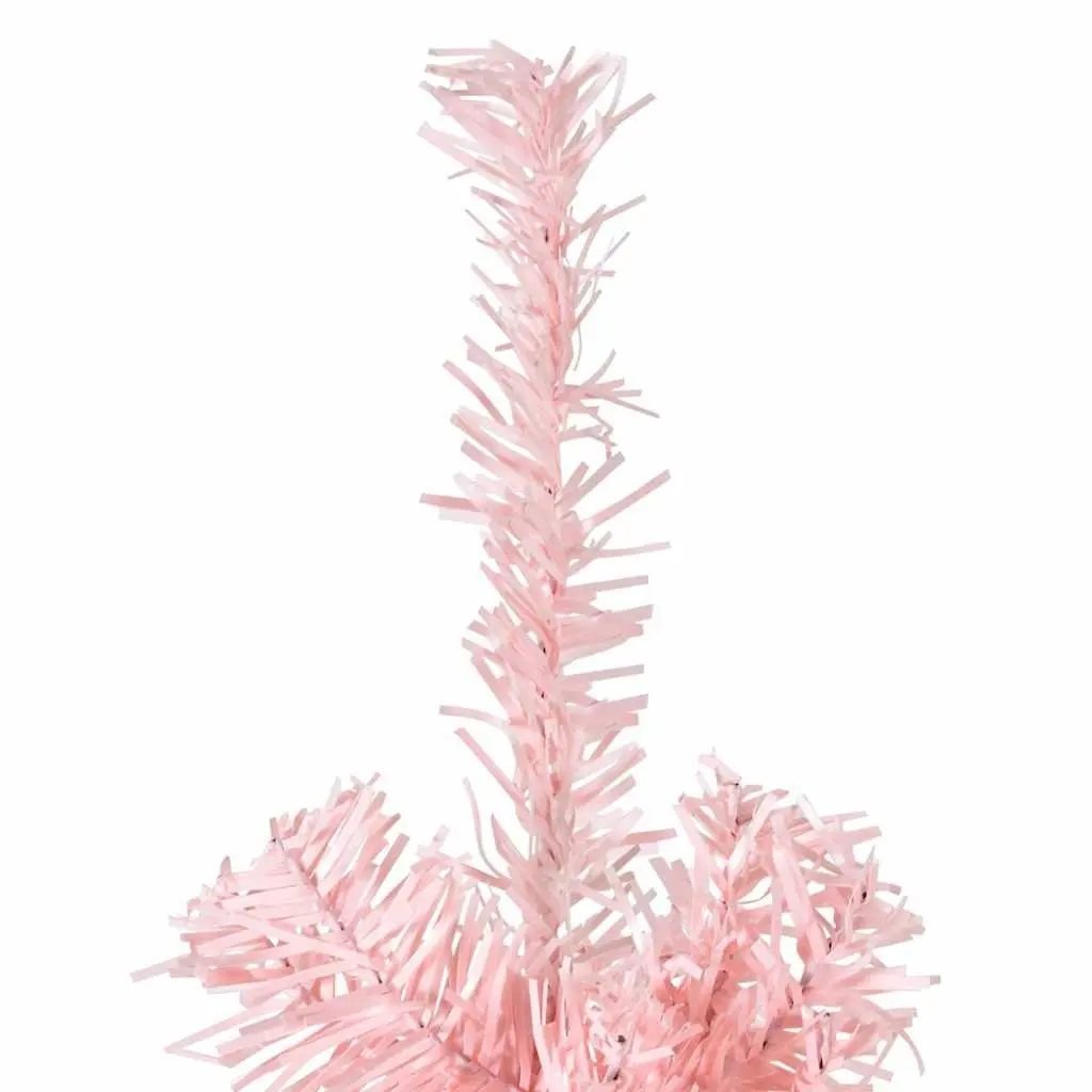 Pink Slim Half Christmas Tree with Stand, 210cm Height