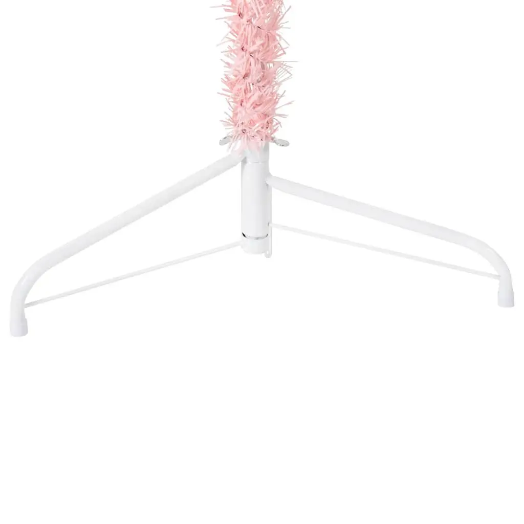 Pink Slim Half Christmas Tree with Stand, 210cm Height