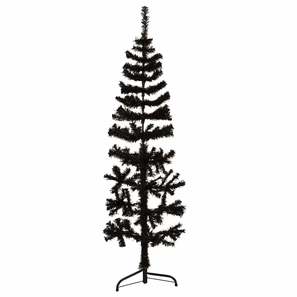 Slim Artificial Half Christmas Tree 150cm Black