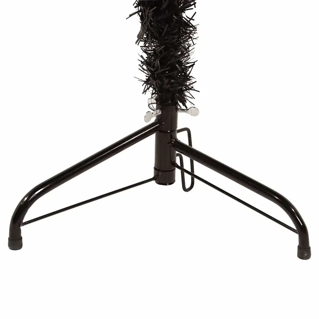 Slim Black Artificial Half Christmas Tree 180cm