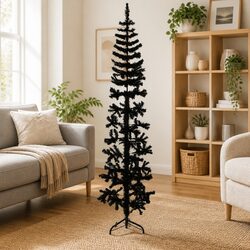 Premium Slim Half Christmas Tree with Stand for Limited Spaces