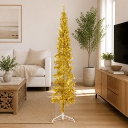Quality Slim Artificial Half Christmas Tree with Stand 180