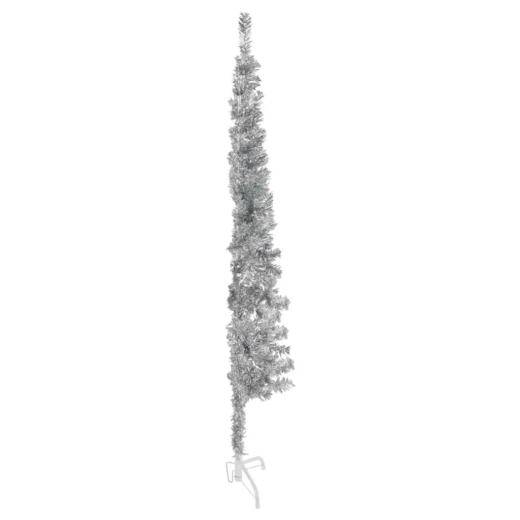 Slim Artificial Half Christmas Tree 180 cm Silver
