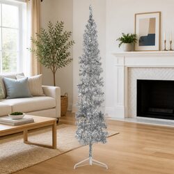 High-Quality Artificial Half Christmas Tree Silver 240cm