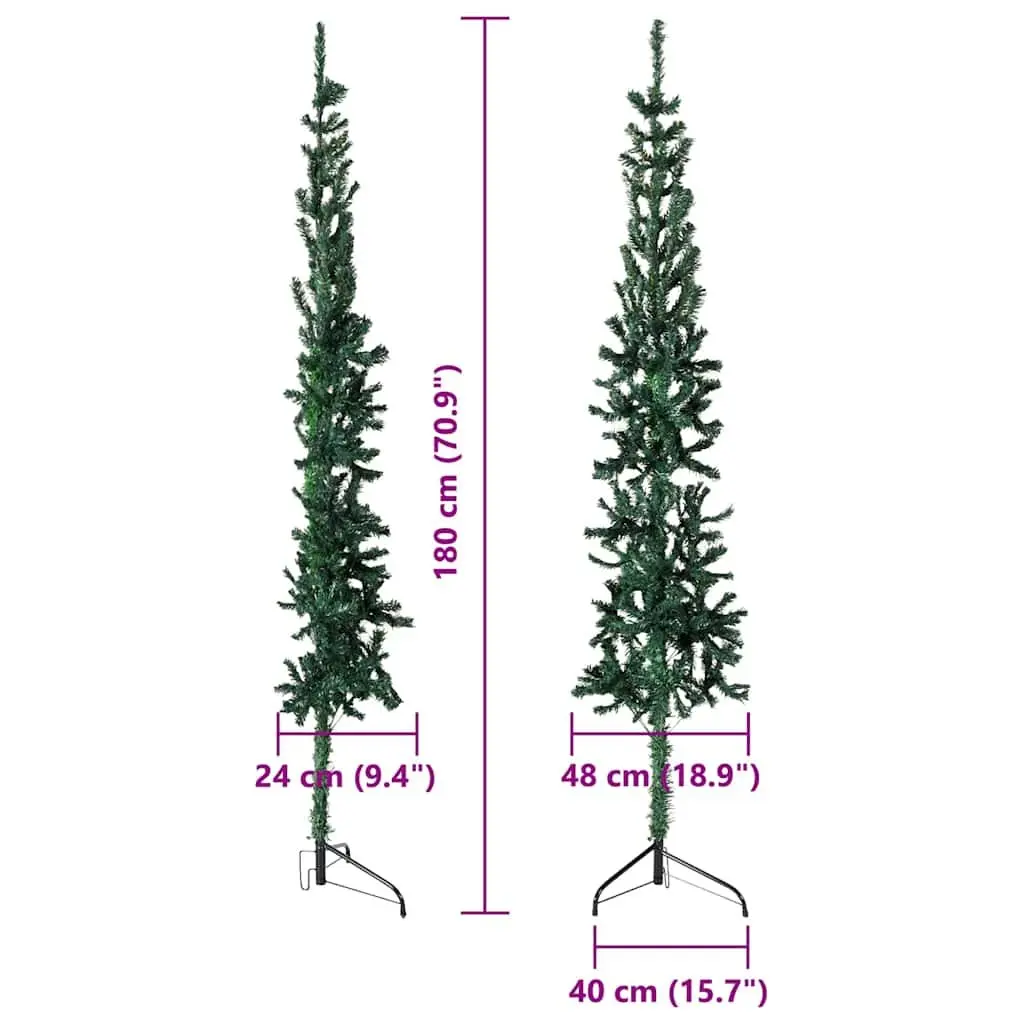 Slim Half Christmas Tree with Stand 180cm