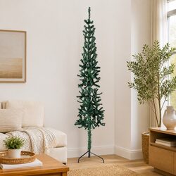 High-Quality Slim Artificial Half Christmas Tree 240cm