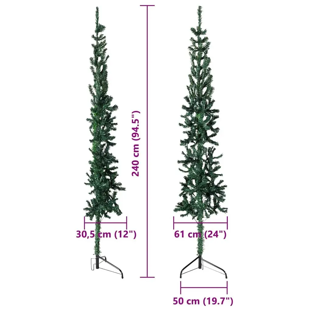 Slim Artificial Half Christmas Tree 240cm