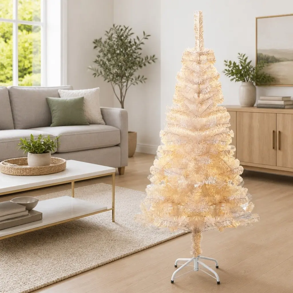 White 120cm Artificial Christmas Tree with Iridescent Tips
