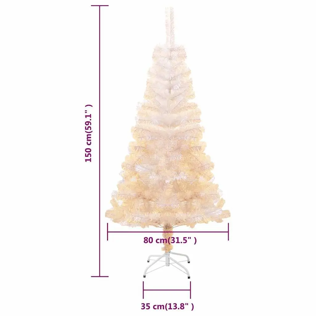 150cm White Artificial Christmas Tree with Iridescent Tips