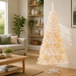 Sturdy 180cm Artificial Christmas Tree with Iridescent Tips