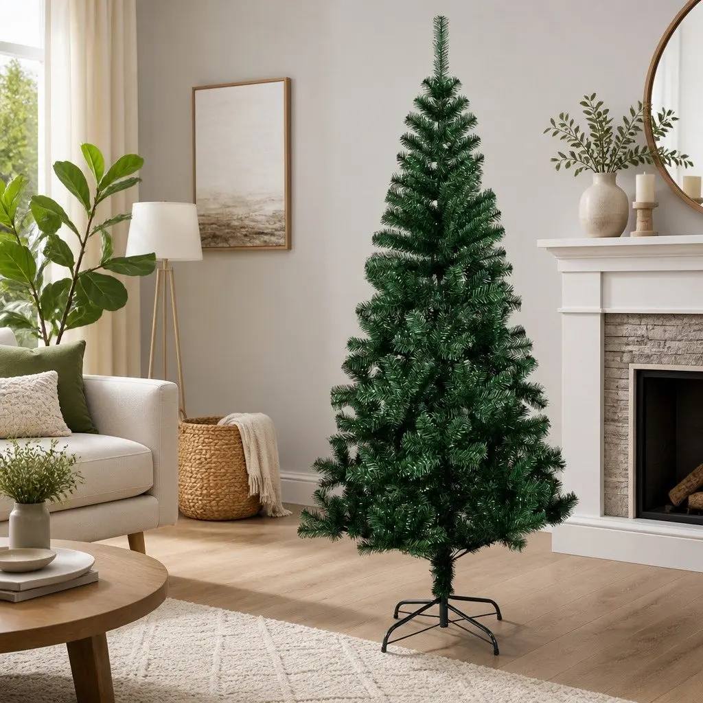 Artificial Christmas Tree PVC 210cm Green Iridescent Tips