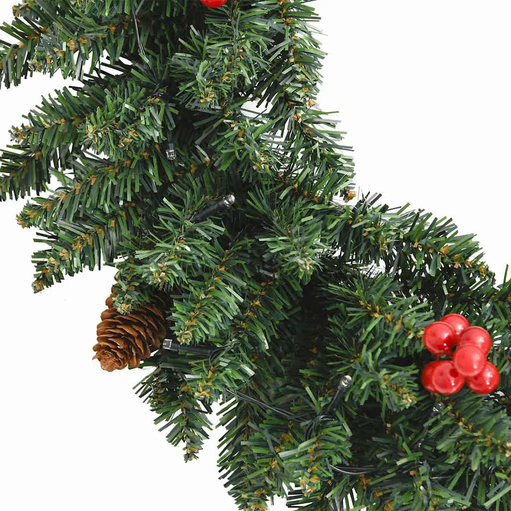 2-Piece Artificial Christmas Tree Set with LED Lights