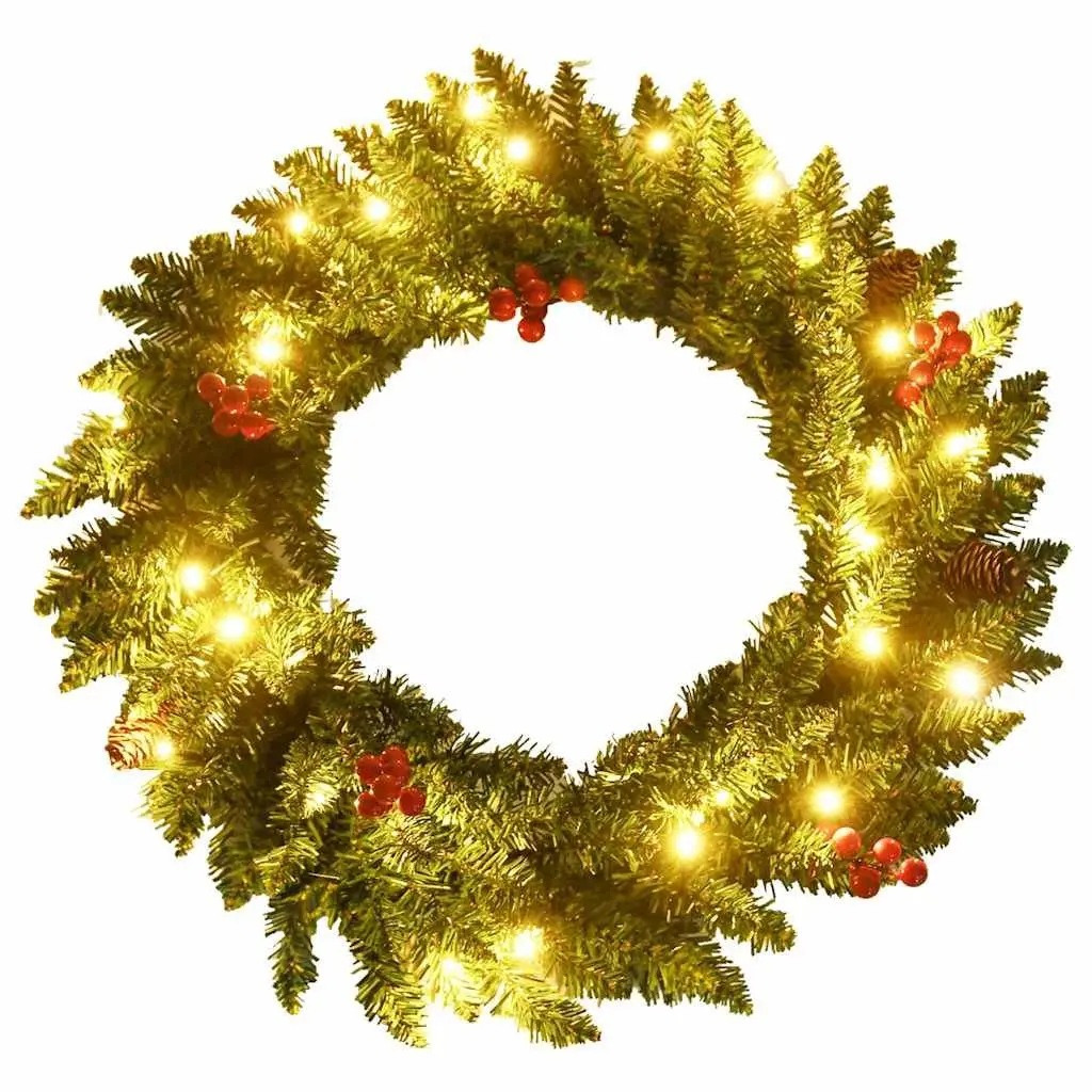 2-Piece Artificial Christmas Tree Set with LED Lights