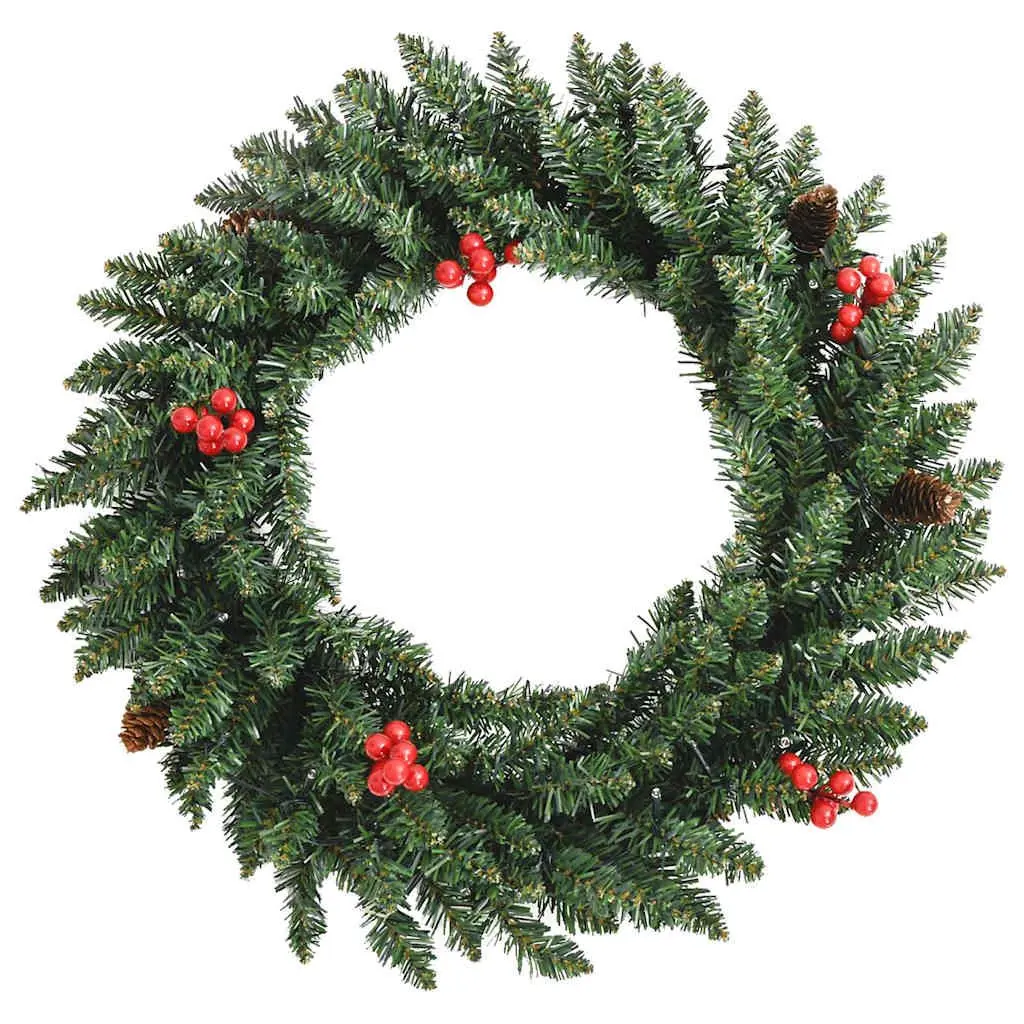 2-Piece Artificial Christmas Tree Set with LED Lights