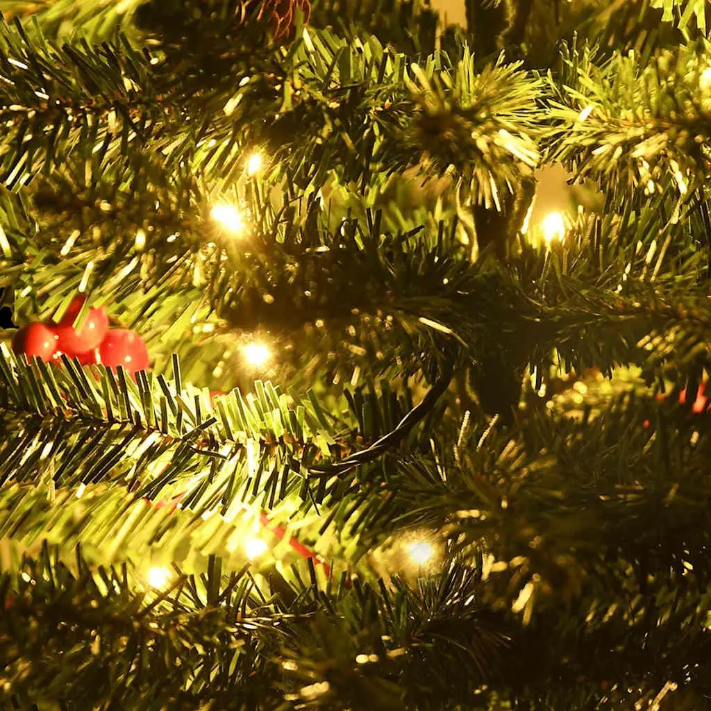 2-Piece Artificial Christmas Tree Set with LED Lights
