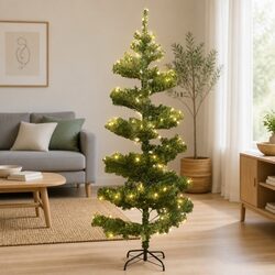 150cm Pre-lit Green Swirl Christmas Tree with LEDs