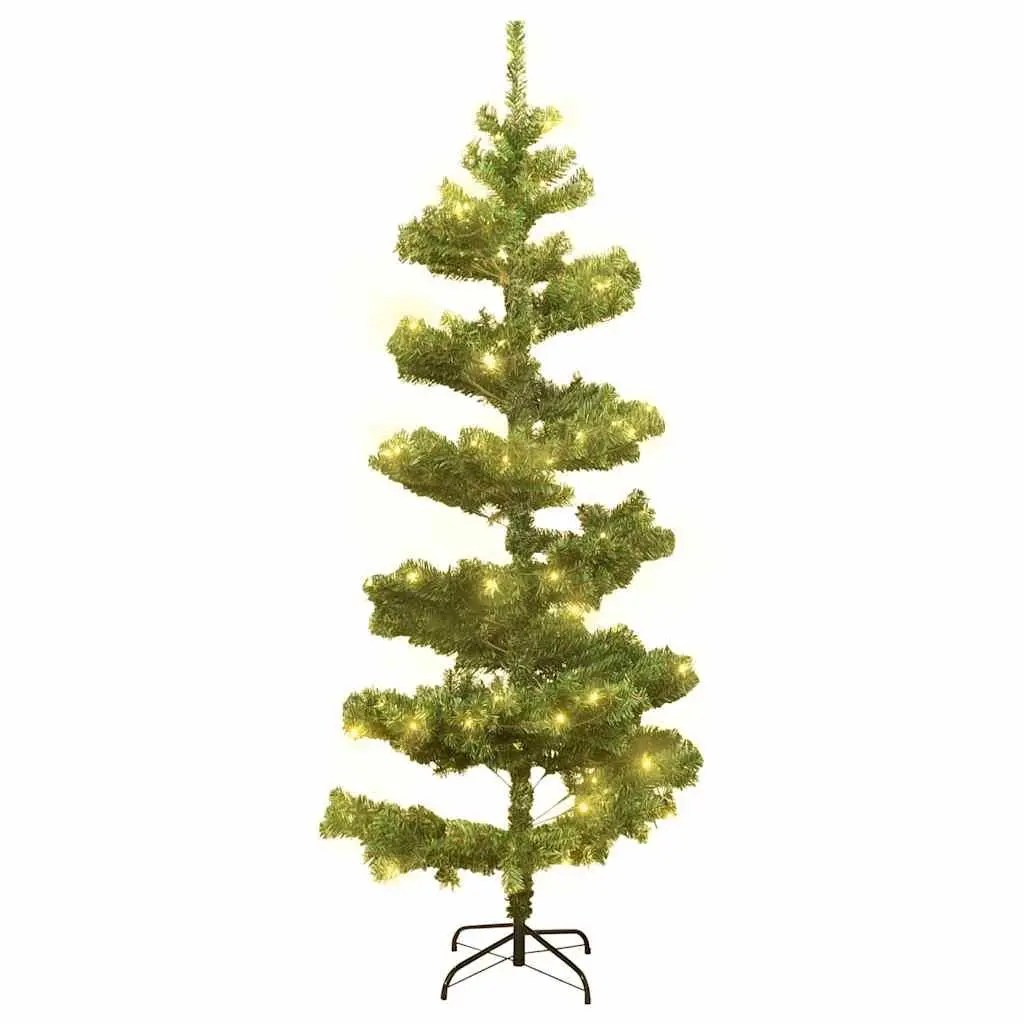 Pre-lit Christmas Tree PVC 150cm Green Artificial Holiday Decoration