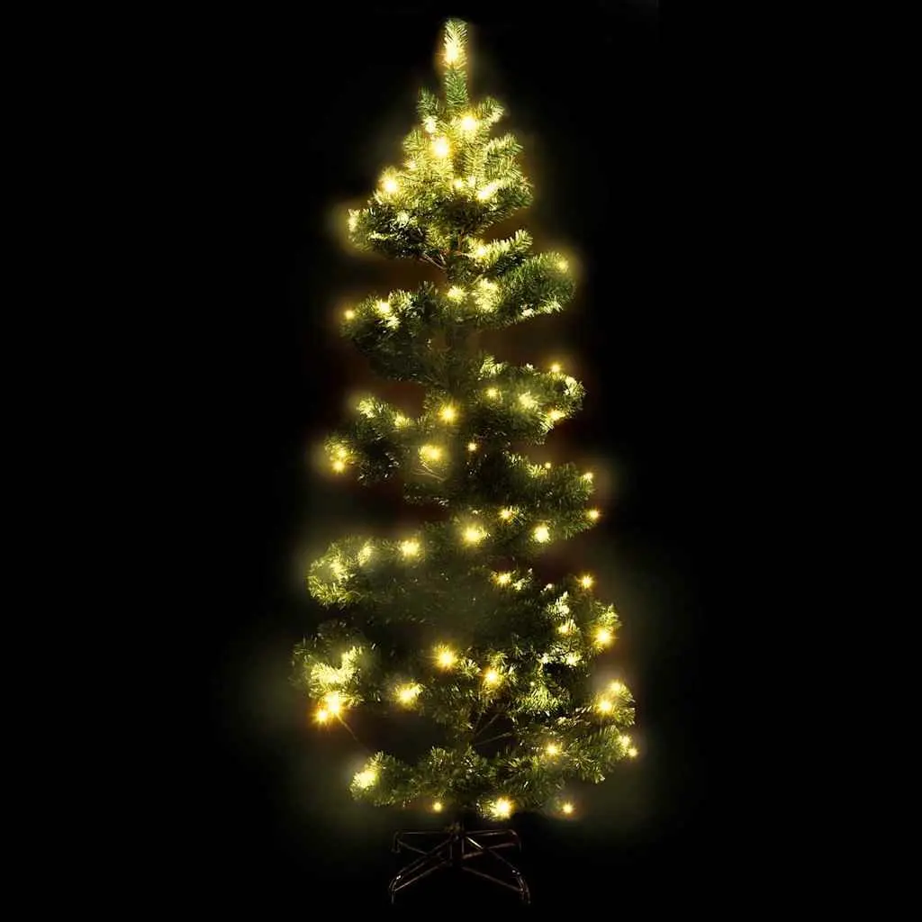 Pre-lit Christmas Tree PVC 150cm Green Artificial Holiday Decoration