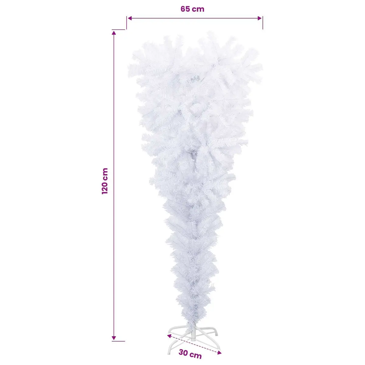 Upside-Down Artificial Christmas Tree White 120cm
