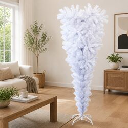 Sturdy Upside-Down White Christmas Tree 150cm