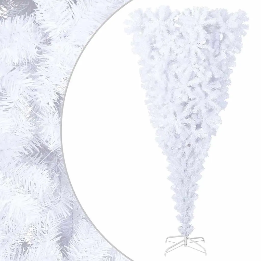 White 180cm Upside-Down Artificial Christmas Tree with Stand