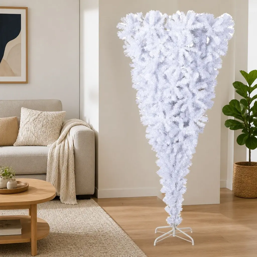 Upside-Down White Artificial Christmas Tree 210cm