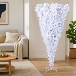 Upside-Down White Artificial Christmas Tree 210cm