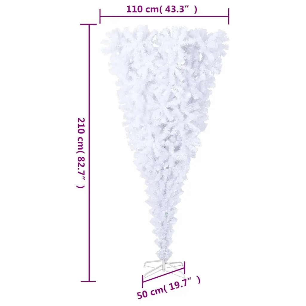 Upside-Down White Artificial Christmas Tree 210cm