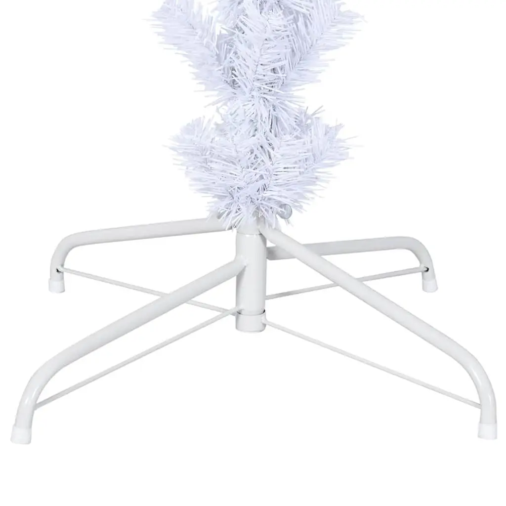 Upside-Down Artificial Christmas Tree with Stand White 240cm Holiday Decoration