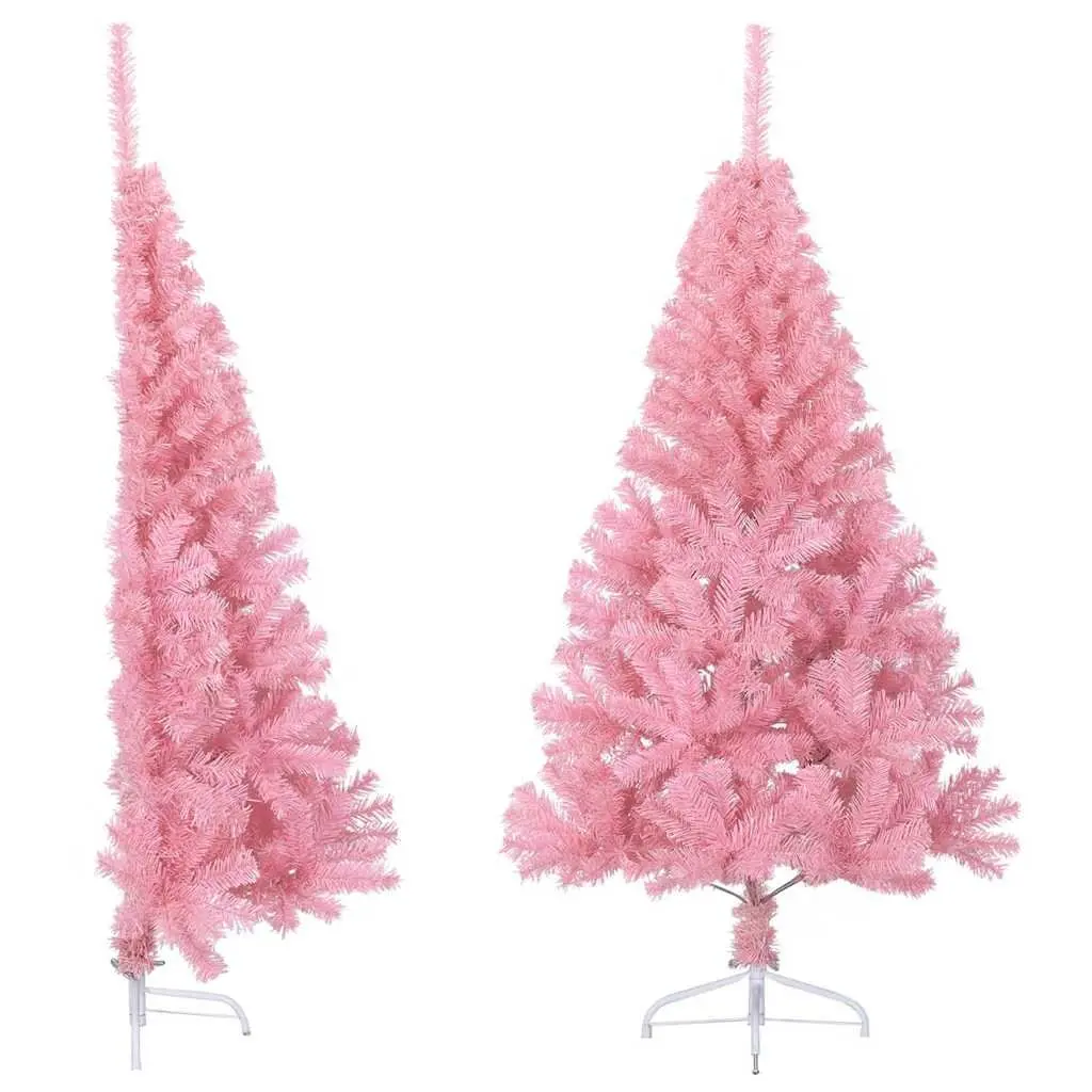 Pink Half Christmas Tree with Stand, 120 cm