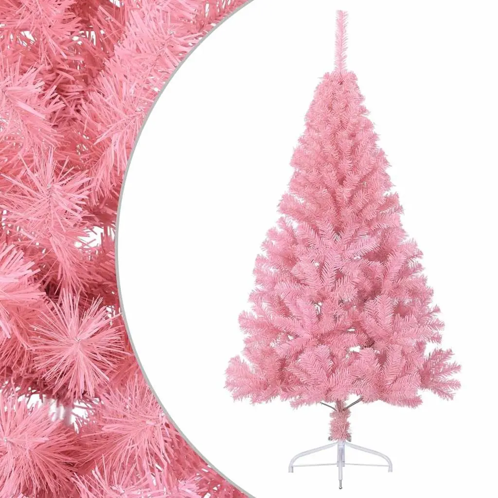 Pink Half Christmas Tree with Stand, 120 cm