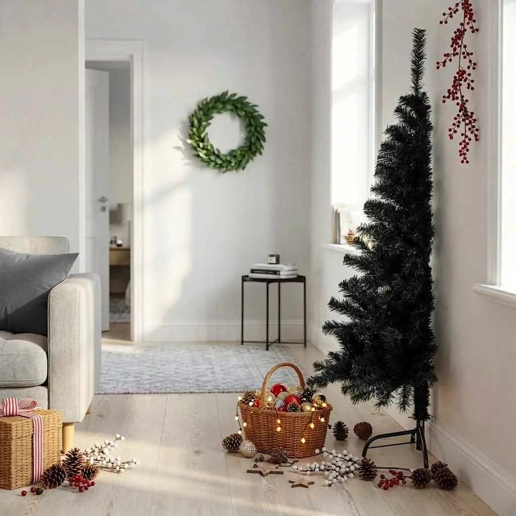 Half Christmas Tree PVC 150cm Black