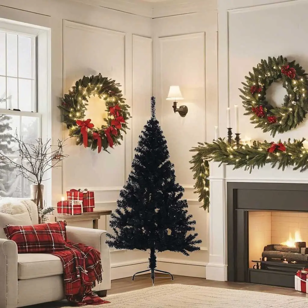 Half Christmas Tree PVC 150cm Black