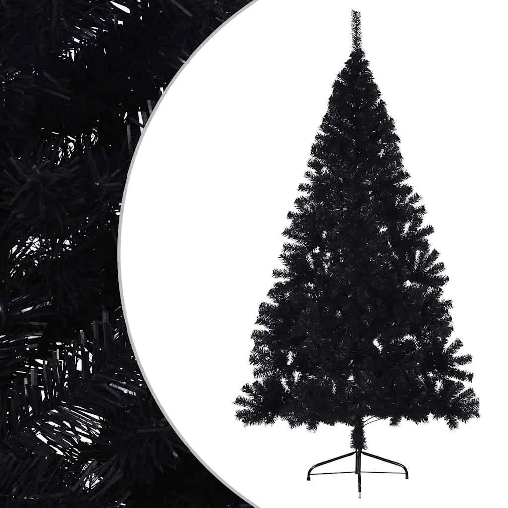 Artificial Half Christmas Tree PVC 180cm Black