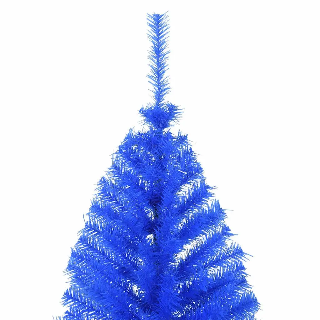 Blue Artificial Half Christmas Tree with Steel Stand 210 cm