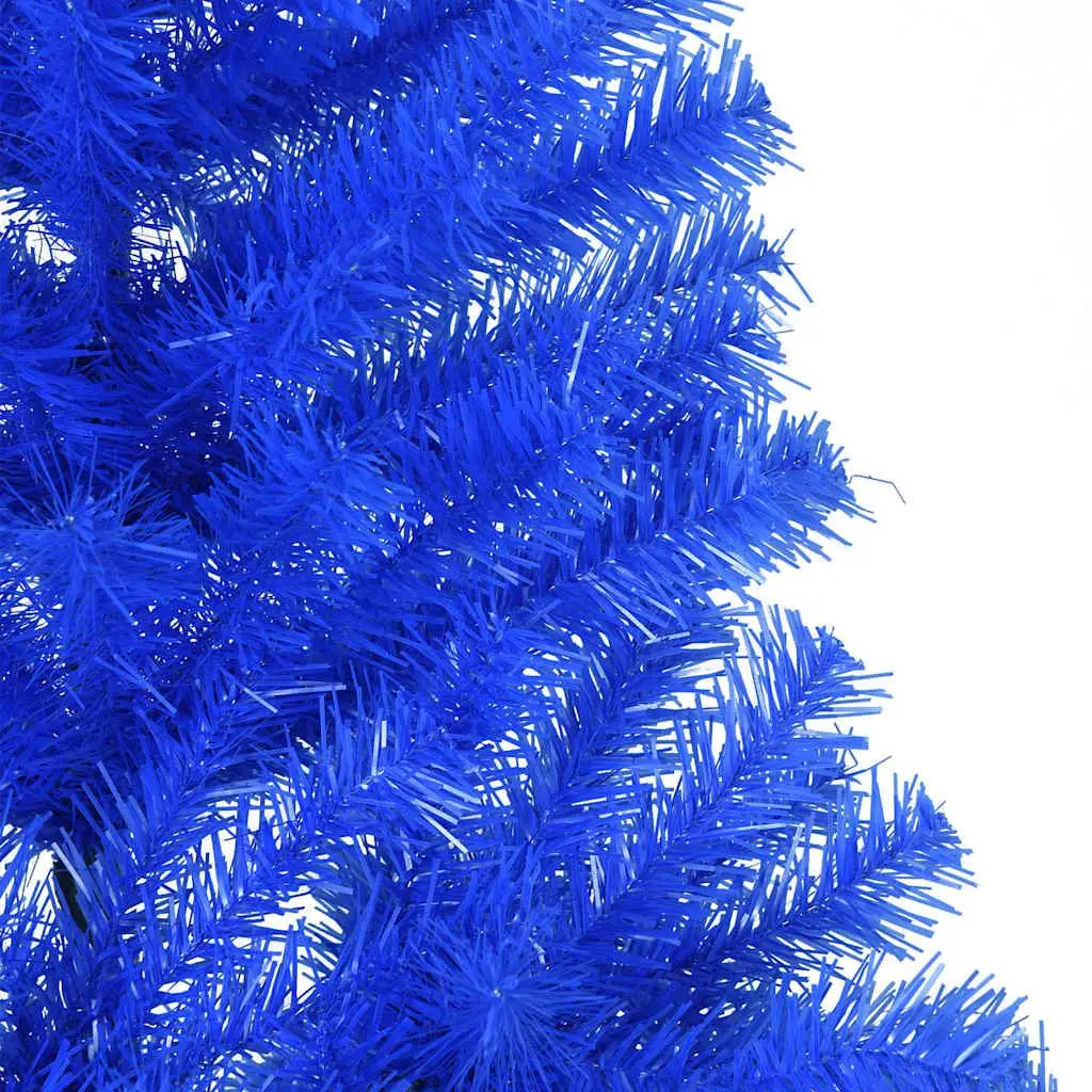Blue Artificial Half Christmas Tree with Steel Stand 210 cm