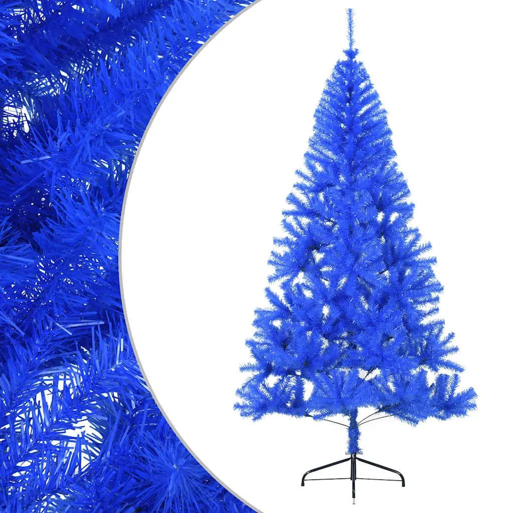 Blue 240cm Artificial Half Christmas Tree with Stand