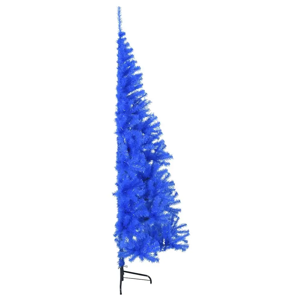 Blue 240cm Artificial Half Christmas Tree with Stand