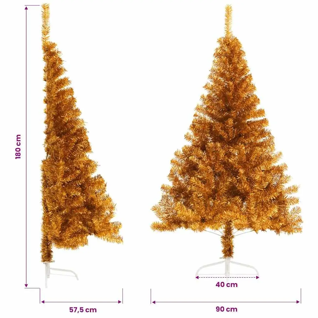 Half Christmas Tree PET 180cm Gold
