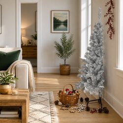 Sturdy Silver 150cm Half Christmas Tree for Holiday Decor